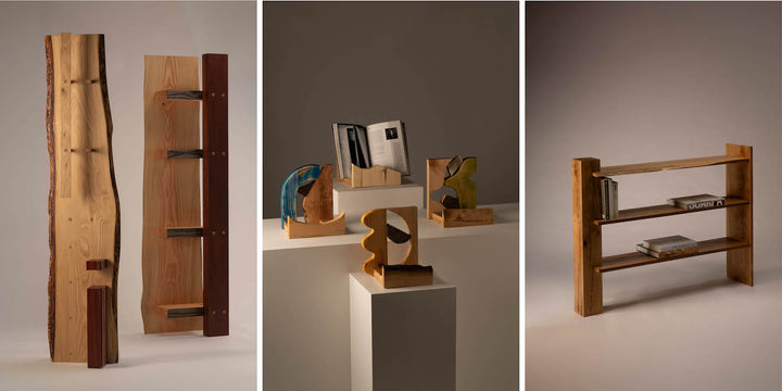 HEY: A Bookshelf for Conversation Made of Reclaimed Wood